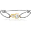 Shymi Cubic Zirconia Corded Slider Bracelet In Metallic
