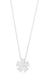 Shymi Cubic Zirconia Flower Pendant Necklace In Silver