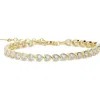 Shymi Cubic Zirconia Heart Tennis Bracelet In Gold/white