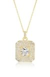 Shymi Cubic Zirconia Medallion Pendant Necklace In Gold
