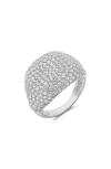 Shymi Cubic Zirconia Pavé Dome Signet Ring In Metallic