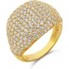 Shymi Cubic Zirconia Pavé Dome Signet Ring In Gold
