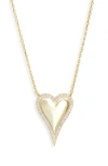 Shymi Cubic Zirconia Pavé Heart Pendant Necklace In Gold