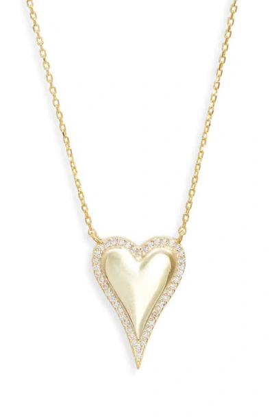 Shymi Cubic Zirconia Pavé Heart Pendant Necklace In Gold