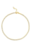 Shymi Cubic Zirconia Tennis Anklet In Gold