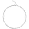 Shymi Cubic Zirconia Tennis Anklet In Silver