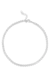 Shymi Cubic Zirconia Tennis Anklet In Silver