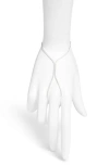Shymi Cubic Zirconia Tennis Hand Chain In Neutral