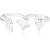 Shymi Women's Two Finger Fancy Shape Statement Ring - Silver In Silver
