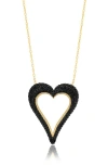 Shymi Cutout Heart Pendant Necklace In Black