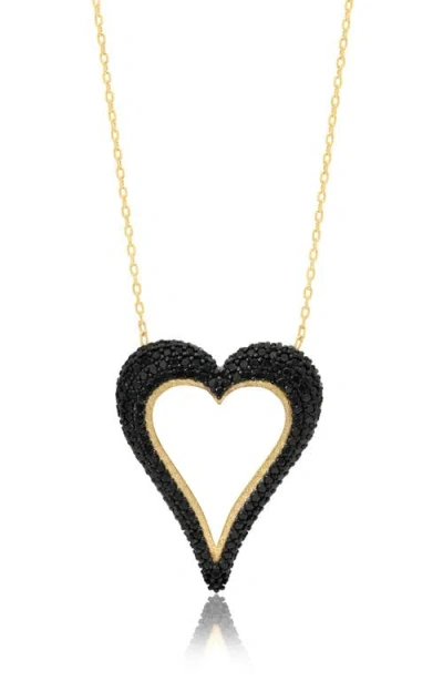 Shymi Cutout Heart Pendant Necklace In Black