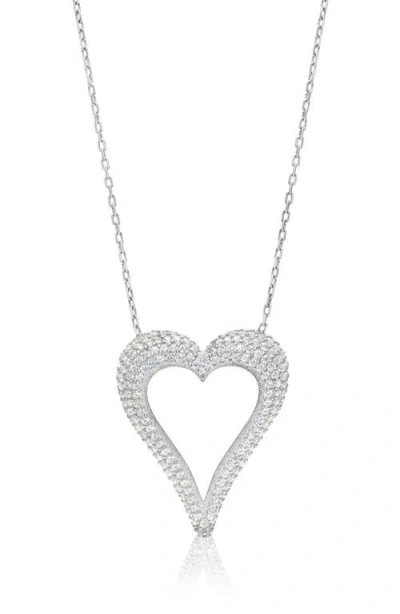 Shymi Cutout Heart Pendant Necklace In Silver