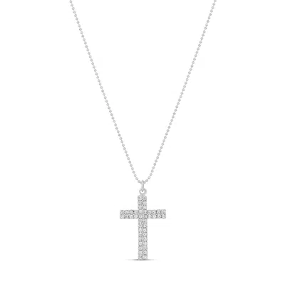Shymi Double Pavé Cross Pendant Necklace - 14k Gold-filled, Cubic Zirconia Pavé Detailing, Chain 16", Day  In Neutral