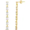 Shymi Emerald Bar Drop Earrings In Gold