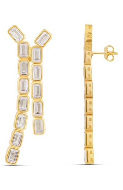 Shymi Emerald Cut Bezel Set Drop Earrings In Multi