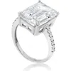 Shymi Emerald-cut Cubic Zirconia Cocktail Ring In Metallic