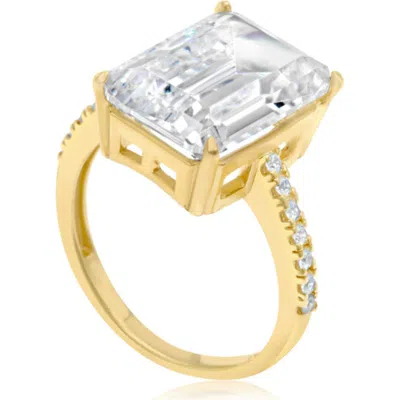 Shymi Emerald-cut Cubic Zirconia Cocktail Ring In Gold