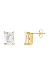 Shymi Emerald Cut Prong Set Stud Earrings In Multi