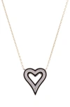 Shymi Enamel Heart Pendant Necklace In Gold