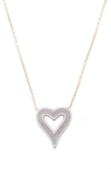 Shymi Enamel Heart Pendant Necklace In Gold