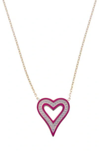 Shymi Enamel Heart Pendant Necklace In Multi