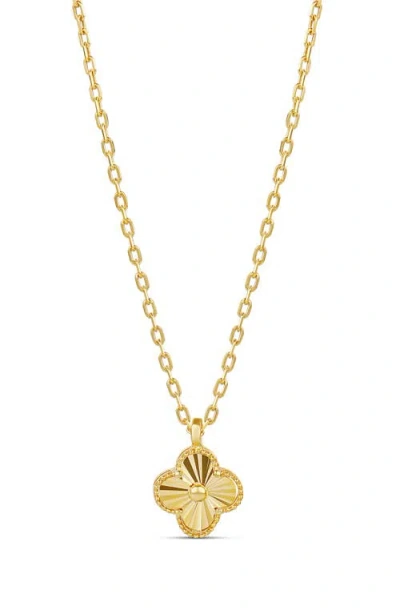 Shymi Fluted Clover Pendant Necklace In Brown
