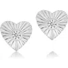 Shymi Fluted Heart Cubic Zirconia Stud Earrings