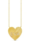 Shymi Fluted Heart Initial Pendant Necklace In Gold