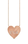 Shymi Fluted Heart Initial Pendant Necklace In Gold