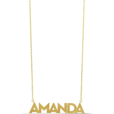 Shymi Fluted Name Pendant Necklace In Gold