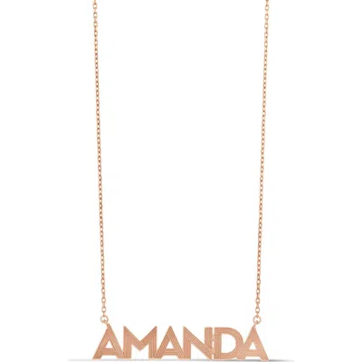 Shymi Fluted Name Pendant Necklace In Gold