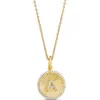 Shymi Fluted Round Initial Charm Necklace In Gold