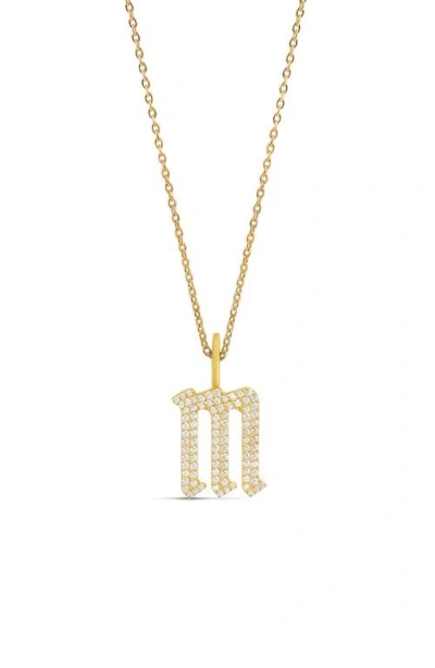 Shymi Gothic Initial Charm Necklace In Gold