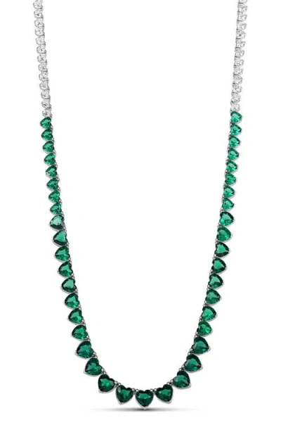 Shymi Graduated Heart Tennis Necklace In Multi