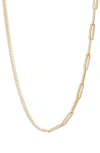 Shymi Half Link Tennis Choker Necklace In Gold