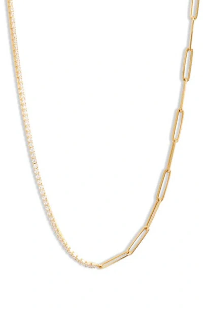Shymi Half Link Tennis Choker Necklace In Gold