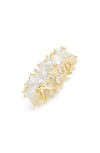 Shymi Heart Cubic Zirconia Eternity Ring In Gold/white