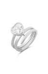Shymi Heart Cut Cubic Zirconia Spiral Statement Ring In Metallic