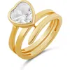 Shymi Heart Cut Cubic Zirconia Spiral Statement Ring