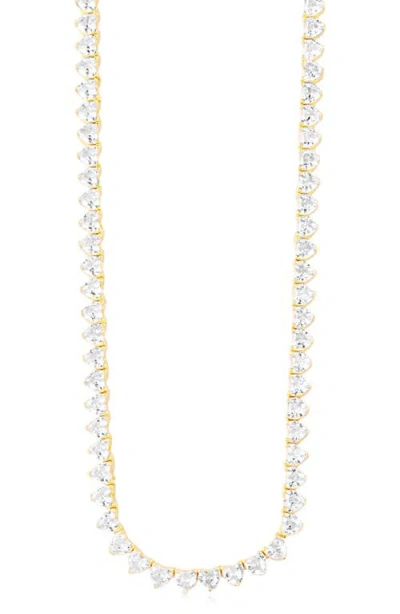 Shymi Heart Tennis Necklace In Gold