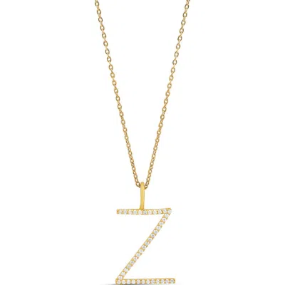Shymi Jumbo Pavé Block Initial Pendant Necklace In Gold