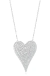 Shymi Jumbo Pavé Heart Pendant Necklace In Silver