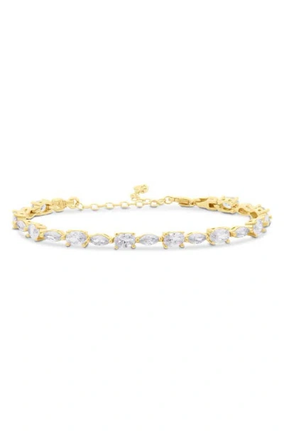 Shymi Marquise & Oval Cubic Zirconia Tennis Bracelet In Gold
