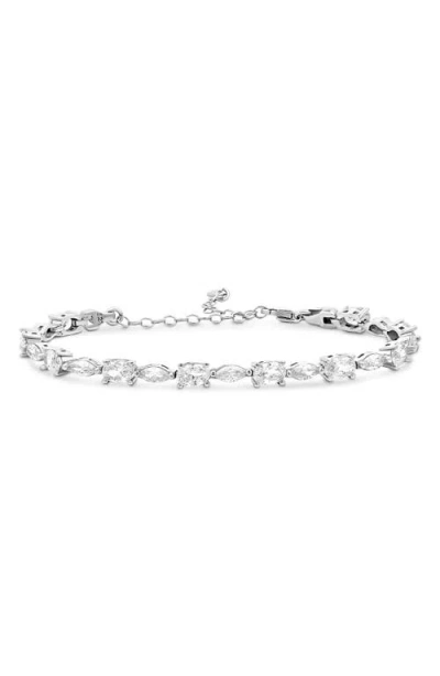 Shymi Marquise & Oval Cubic Zirconia Tennis Bracelet In Silver