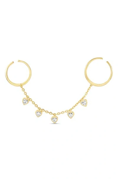 Shymi Marquise Two-finger Adjustable Ring In Gold/heart Shape