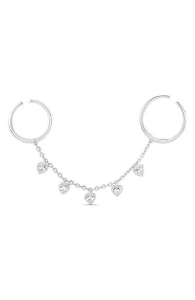 Shymi Marquise Two-finger Adjustable Ring In Silver/heart Shape