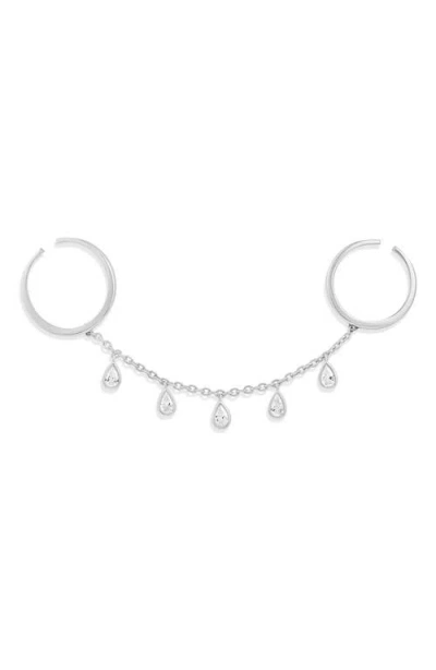 Shymi Marquise Two-finger Adjustable Ring In Silver/pear Shape