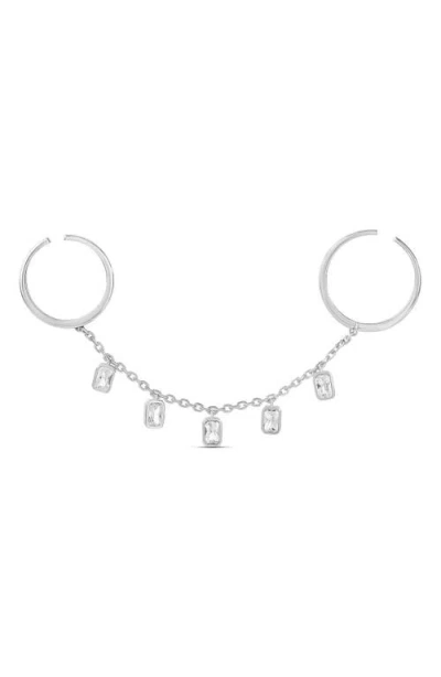 Shymi Marquise Two-finger Adjustable Ring In Silver/rectangle Shape