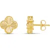 Shymi Mini Fluted Clover Stud Earrings In Gold