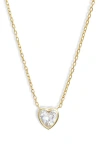 Shymi Mini Heart Bezel Pendant Necklace In Gold/white/heart